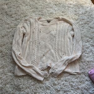 Aerie Cream Knit Sweater